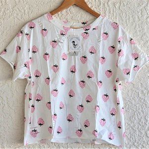 Razor Cut Strawberry Crop Top M (NWT)